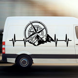 2 Pcs Set both sides Compass and Mountain for Vans Trucks 4x4 and Walls sticker decals