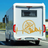 2 Pcs Set both sides Compass and Mountain for Vans Trucks 4x4 and Walls sticker decals