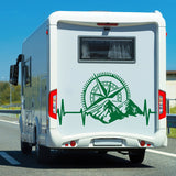 2 Pcs Set both sides Compass and Mountain for Vans Trucks 4x4 and Walls sticker decals