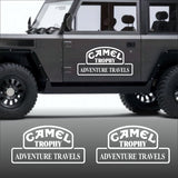 Kit 2 Pcs Camel Trophy Adventure Adesivos | Troféu de camelo de viagens 4x4 Decalques monocolores para bicicleta, carro, caminhão SUV Reboque ambos os lados do corpo