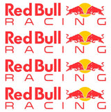 Set 4 Pcs Red Bull Racing Emblem Decal Sticker | Kit Redbull Premium Logo Decals